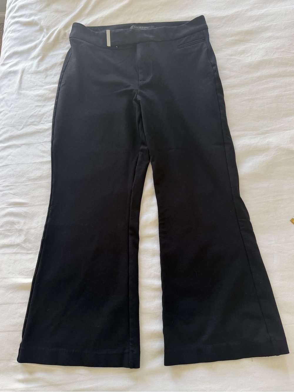 Liverpool Black Boot Cut Cropped Pants
